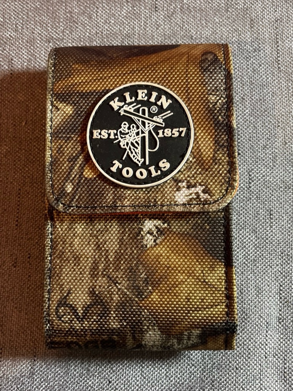Brown Camo Tool Pouch with Logo